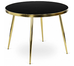 Stół TINGA 100 cm Szklany Czarny/Złoty