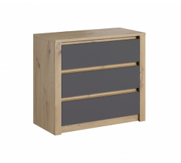 MALTA K3S komód, Artisan Tölgy + Szürke