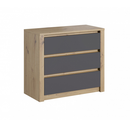 MALTA K3S komód, Artisan Tölgy + Szürke