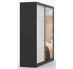 MULTI 35 gardróbszekrény - 203 cm, Fekete/Fehér Fényes