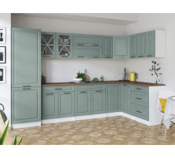 Rohová kuchyňská linka Simea světle zelená Fjord MAT