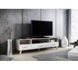 TV komód LOTTA RTV 180 3S3K, Fehér/ Sonoma tölgy
