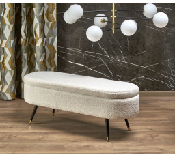 AVEIRO puff tárolóval, krémszínű