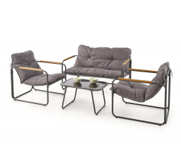 HUDSON kerti garnitúra, szürke / barna