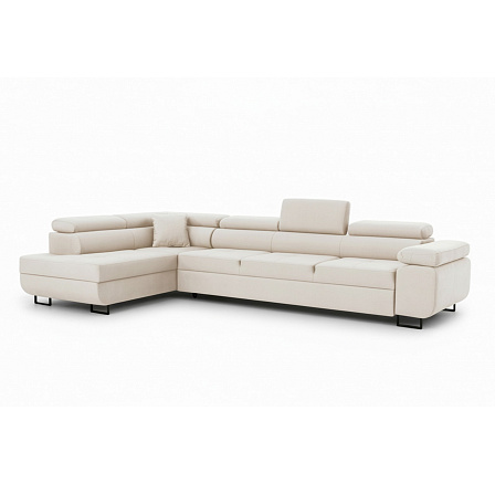Narożnik Annabelle Maxi z funkcją spania / Ditra New 20 / nogi czarne / strona lewa Narożnik Annabelle Maxi z funkcją spania / Ditra New 20 / nogi czarne / strona lewa