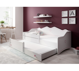 EMKA II Pink 160x80 Fehér+Rózsaszín matracos franciaágy