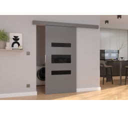 DESIO 96 Gray+Black Lacobel falra szerelhető tolóajtó