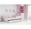 Łóżko pojedyńcze dla dzieci Julia, w kolorze białym, z materacem 80 x 160 