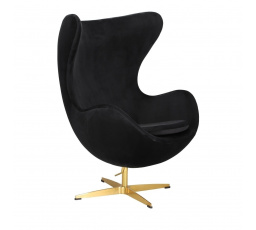 Tojás Fotel Velvet fekete/arany alap