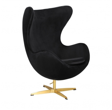 Tojás Fotel Velvet fekete/arany alap