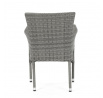Zahradní židle, kov, polyratan, šedá, AZC-S2118 GREY
