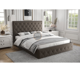 ŁÓŻKO ROMA - 200x200 , Drewniany , Odcienie Brązu