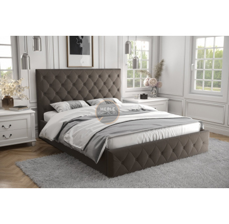 ŁÓŻKO ROMA - 200x200 , Drewniany , Odcienie Brązu