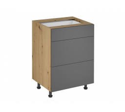 Langen D60S3 alsó konyhaszekrény, szürke/ tölgy artisan