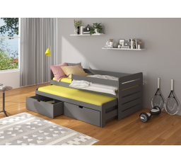 TOMI 180x80 Grafit kétszemélyes ágy korláttal