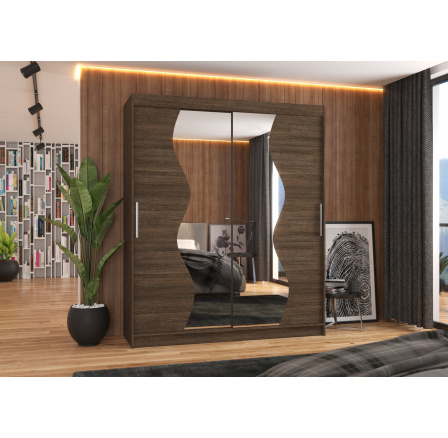 Tolóajtós szekrény tükörrel MEDISON 180 Choco+Choco