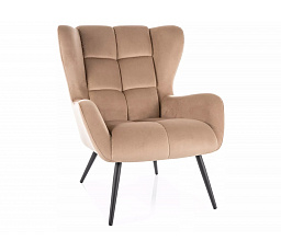 LOUIS VELVET fotel, Bézs Bluvel 28/Fekete