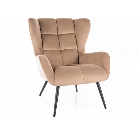 LOUIS VELVET fotel, Bézs Bluvel 28/Fekete