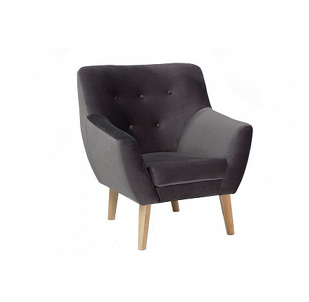 NORDIC 1 Velvet fotel, szürke Bluvel 14/bükk