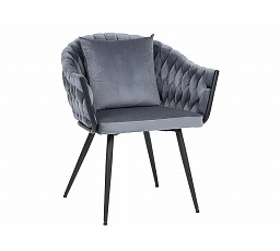 Étkezőszék párnával NUVO VELVET, Szürke Bluvel 14/Fekete