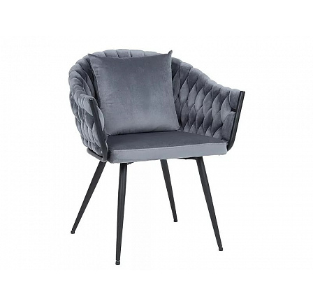 Étkezőszék párnával NUVO VELVET, Szürke Bluvel 14/Fekete