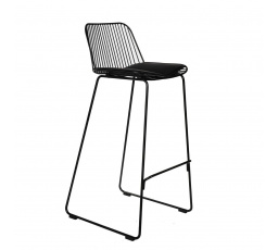 Dill High bárszék fekete, fekete párnával