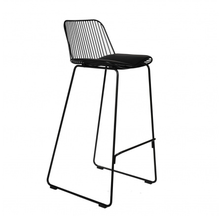 Dill High bárszék fekete, fekete párnával