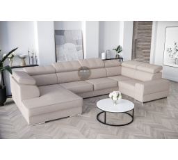 NAROŻNIK ROYAL MAX I 210x375x185 - prawa , Odcienie beżu