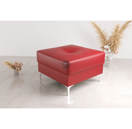 PUFA ORION TOSCANIA 70X70 CM SKÓRA NATURALNA - Skóra czerwona