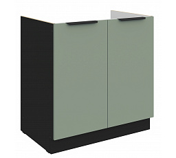 Dolní skříňka ARIA - 80 ZL 2F BB, Černá/Aquamarine