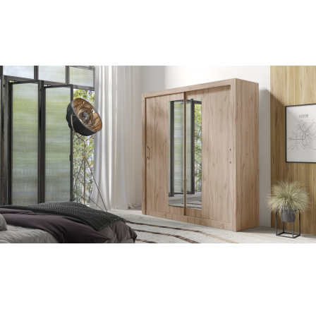 IN BOX 200 gardróbszekrény tükörrel, Estana Tölgy