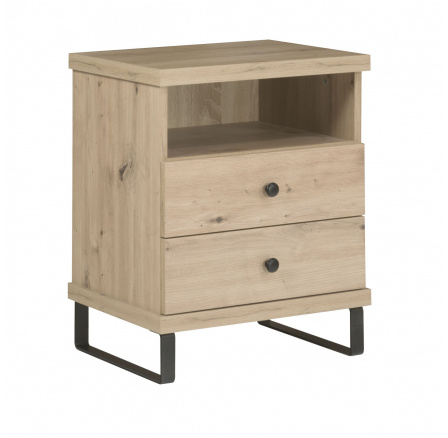 Éjjeliszekrény CALI C-17, Artisan/Fekete matt