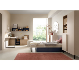 SERGIO 1 gyerekszoba, Bézs-homok/Tölgy olajozott/Királykék