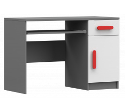 SMYK II - 08 íróasztal - Szürke/Fehér/Piros