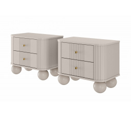 Zestaw szafek nocnych Vesper 56 cm - kaszmir / złote uchwyty / nogi kule