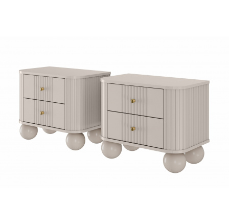Zestaw szafek nocnych Vesper 56 cm - kaszmir / złote uchwyty / nogi kule