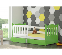 Ágy matraccal LENA Fehér+Zöld