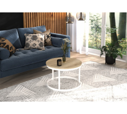 RINEN Dohányzóasztal Fehér+Sonoma