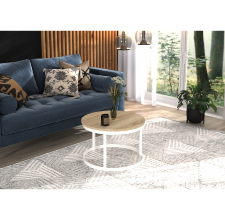 RINEN Dohányzóasztal Fehér+Sonoma