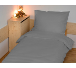 Prodloužené povlečení bavlna UNI 140x220, 70x90cm antracitové nitěný knoflík