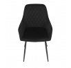 Jídelní židle, černá, sametová látka, DCH-215 BK4