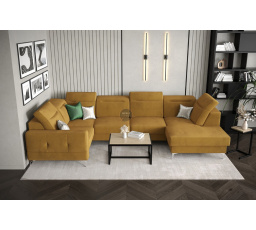 NAROŻNIK TAPICEROWANY MALIBU MAX II 180x350x182 CM - Wybierz własny kolor - Zapisz swój wybór - Galeria tkanin poniżej , Strona lewa