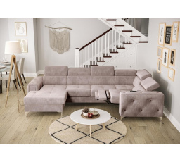 NAROŻNIK ORION MAX III RELAX Z FUNKCJĄ SPANIA 165x320x190 CM - Odcienie fioletu , prawa