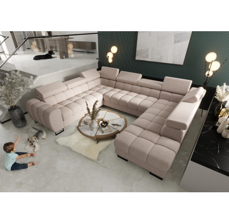 NAROŻNIK ROZKŁADANY ASPEN MAX I 265x350x225 CM - lewa , Odcienie beżu NAROŻNIK ROZKŁADANY ASPEN MAX I 265x350x225 CM - lewa , Odcienie beżu
