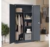 Fém takarítószekrény DAVID, 900 x 1850 x 450 mm, antracit