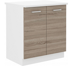 Dolní skříňka DAVIS - 80 D 2F ZB, Bílá/Dub Sonoma Trufla