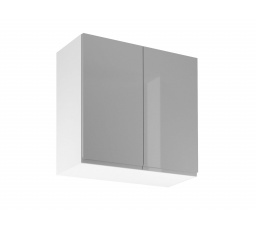 ASPEN konyhai felsőszekrény G80, fényes fehér/szürke