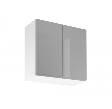 ASPEN konyhai felsőszekrény G80, fényes fehér/szürke