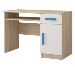 SMYK III - 08 íróasztal, Sonoma Tölgy/Fehér/Kék