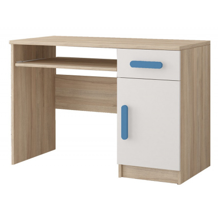 SMYK III - 08 íróasztal, Sonoma Tölgy/Fehér/Kék